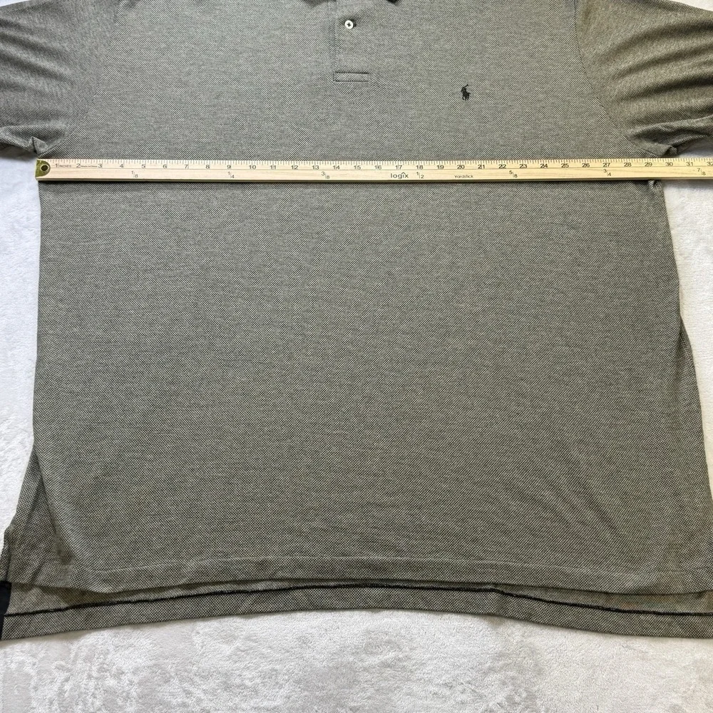 Polo Ralph Lauren Pima Cotton Long Sleeve Polo Shirt 3XLT Black Beige